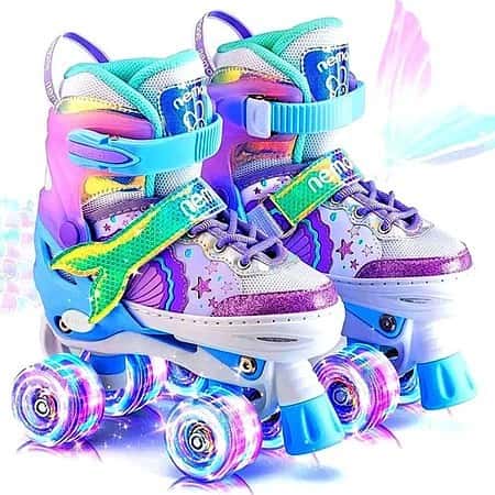 Patins Infantil Sereia 4 Rodas Com Luz De Led Top Patins +Kit Proteção e Sem Kit Proteção Menina Menino Promoção, imagem 1 de 1