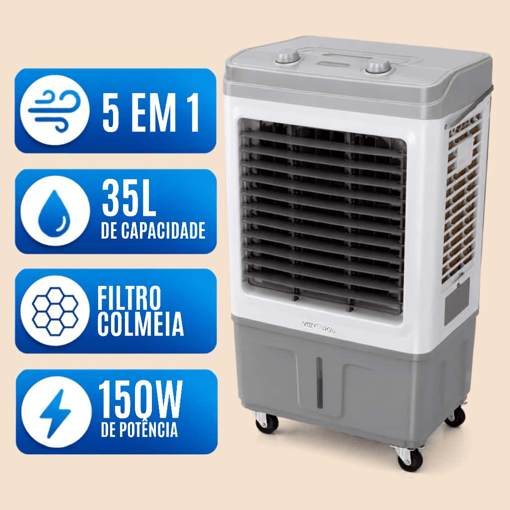 Climatizador 35 Litros Ar Frio Ventisol Portatil 110v e 220v Umidificador, imagem 1 de 1