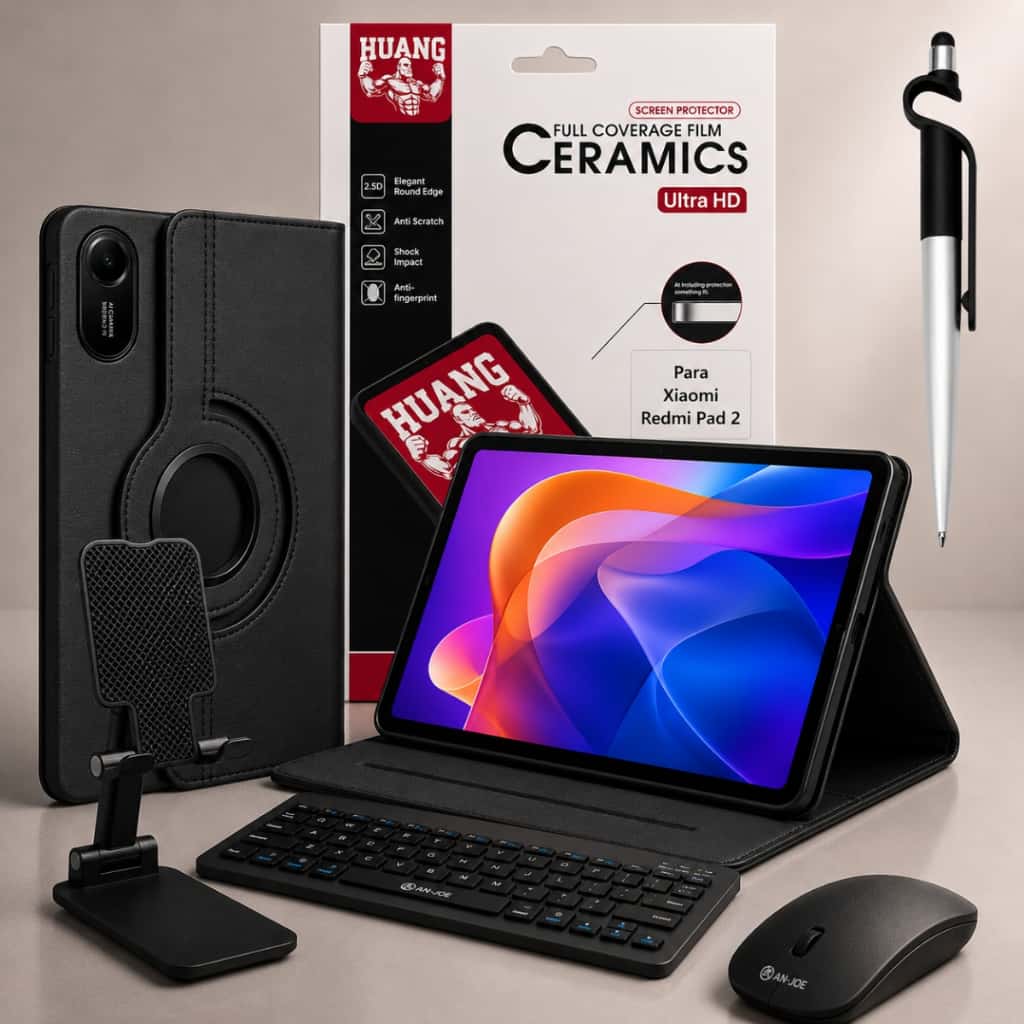 Combo Completo Capa Case Tablet Xiaomi Redmi Pad 2 11 Polegadas + Película + Caneta Touch + Suporte + Teclado e Mouse, imagem 1 de 1