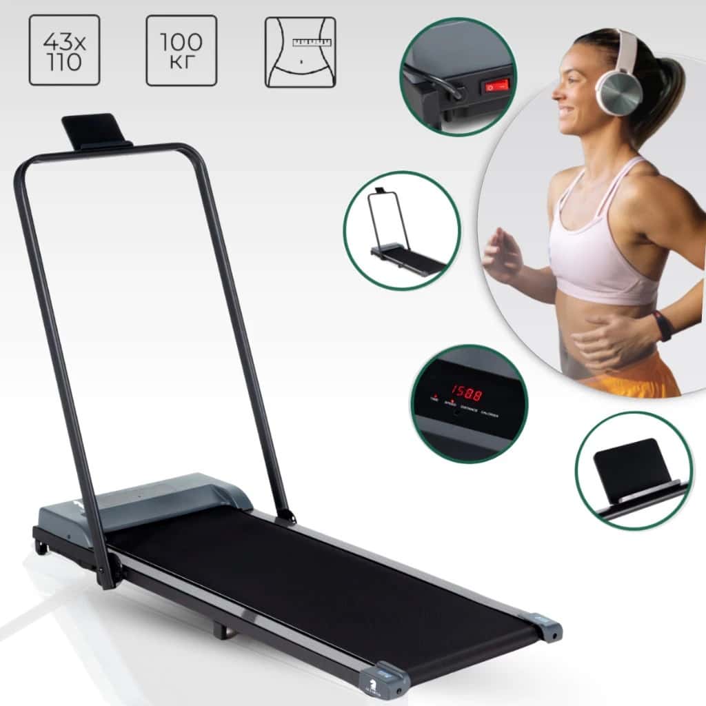 Esteira Elétrica Portátil Fitness Residencial Até 120 kg Velocidade 0-6km/h (127V/220V), imagem 1 de 1