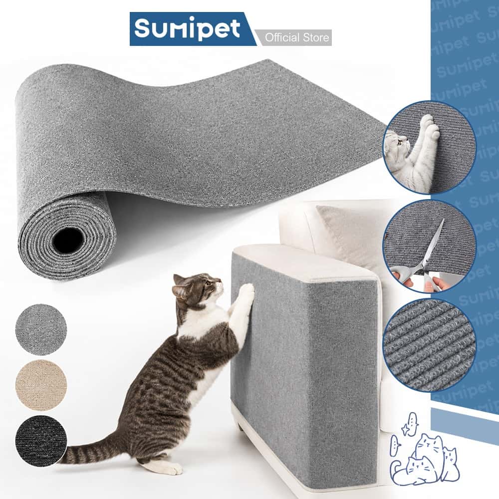 Arranhador Adesivo para Gatos Até 60x200cm Tamanho Extra Grande Protetor de Sofá Cama Box Parede e Móveis, imagem 1 de 1
