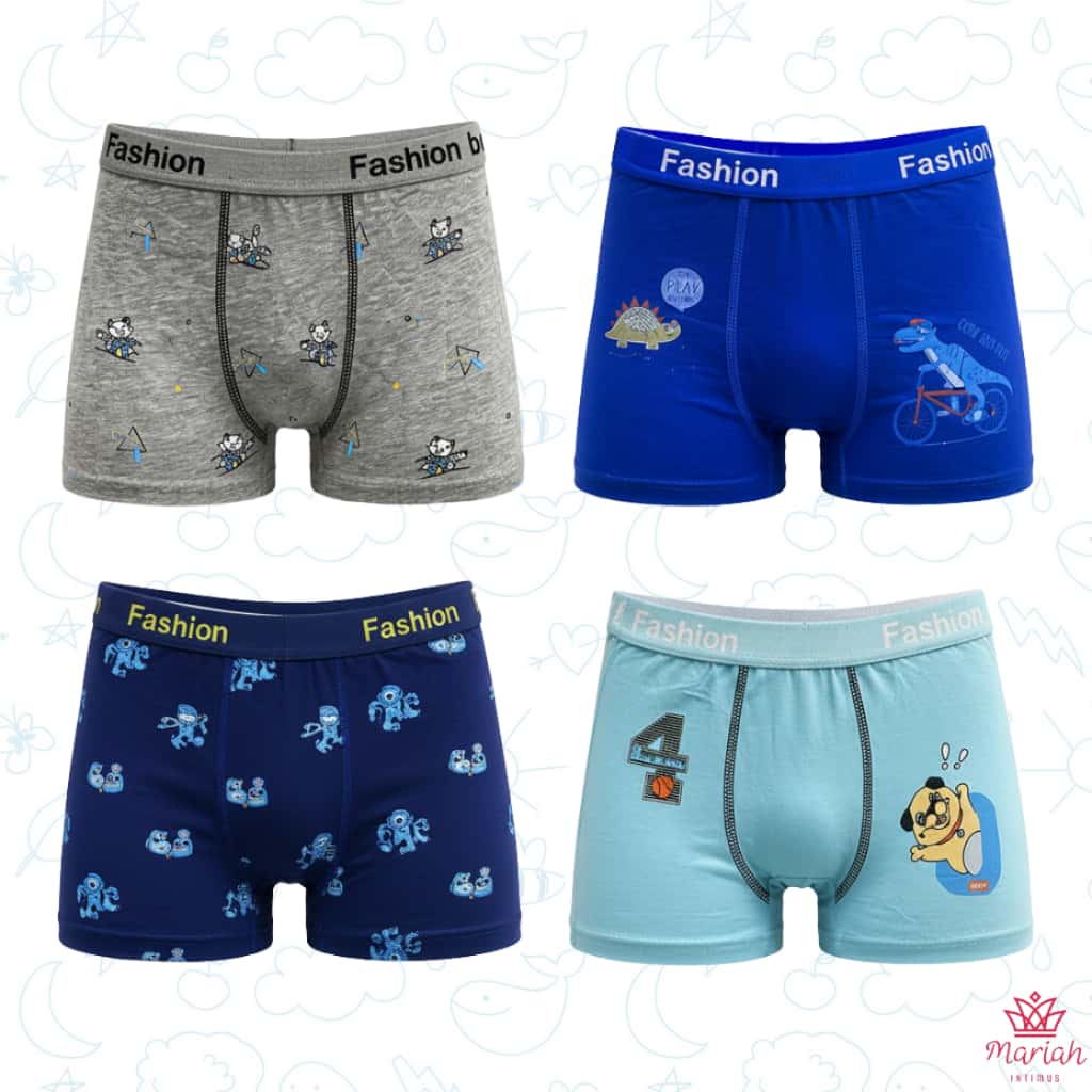 Kit 12/9/6 ou 3 Cuecas Boxer Infantil Menino Tecido confortável Cores Sortidas, imagem 1 de 1