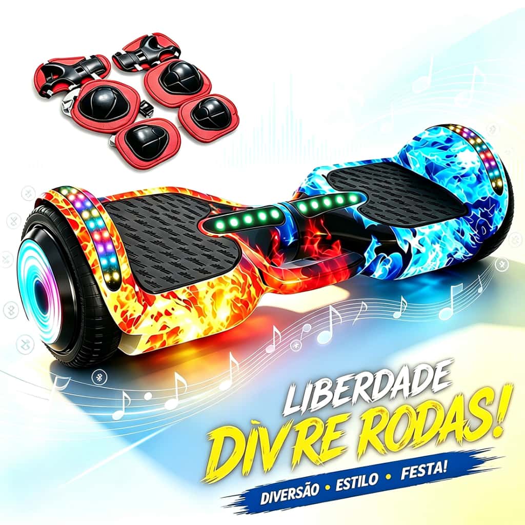 Hoverboard Infantil Skate Elétrico 6,5",Bluetooth,LEDs Inteligentes,Bateria Potente,Velocidades Ajustáveis,menino menina, imagem 1 de 1