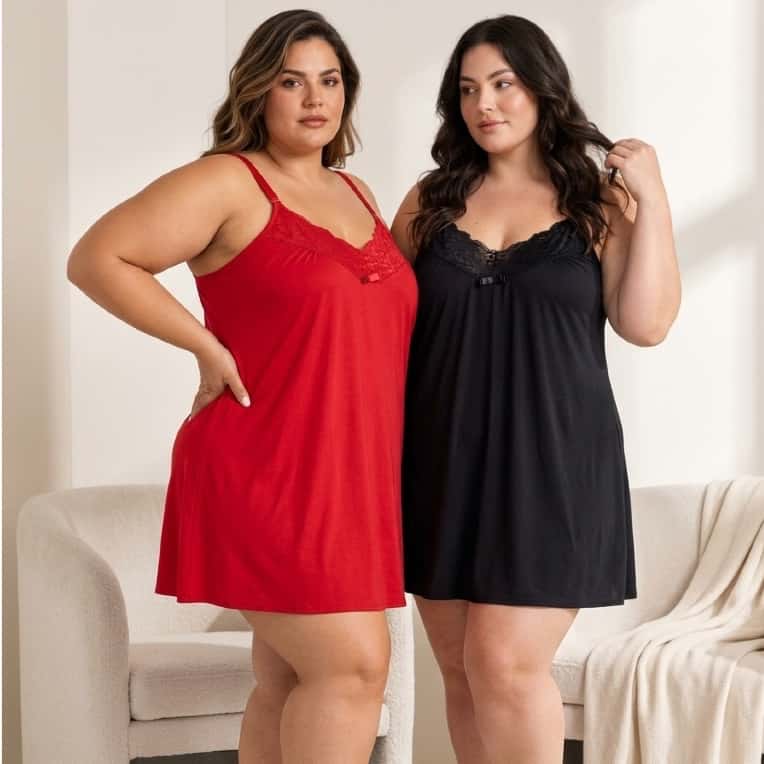 Camisola Plus Size Básica  Conforto Alça Reforçada  Regulável Tecido Sedoso Camisola Feminina Grande, imagem 1 de 1