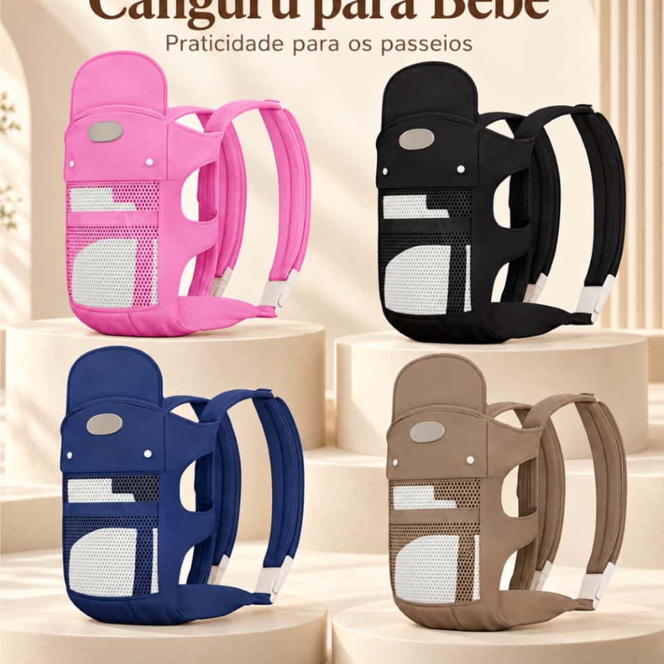 Canguru Bebê Ergonômico 3 em 1 com 3 Posições Conforto para Passeios-A-294, imagem 1 de 1