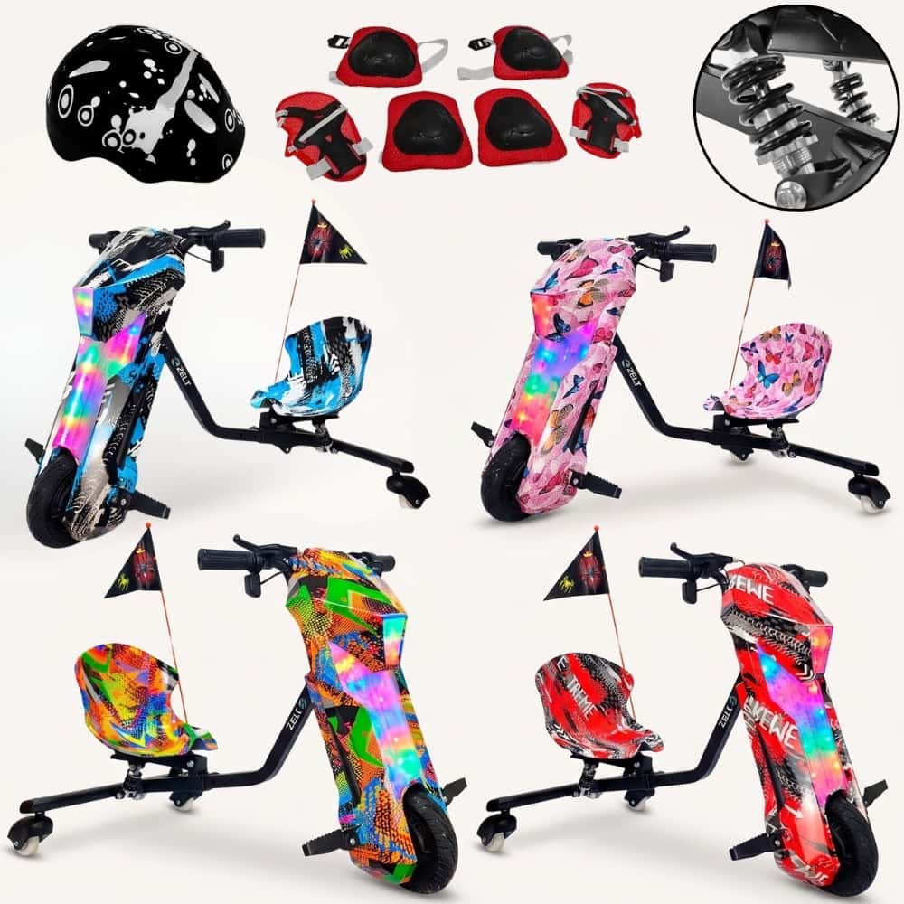 Triciclo Patinete Elétrico 250w 36V Brushless 20km/h 8Pol até 120kg Azul ZELT, imagem 1 de 1