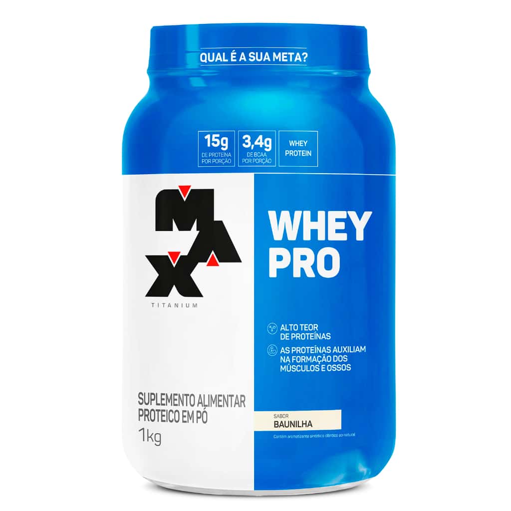 Whey Pro Max Titanium Protein Pro Com Bcaa E Aminoácidos 1kg, imagem 1 de 1