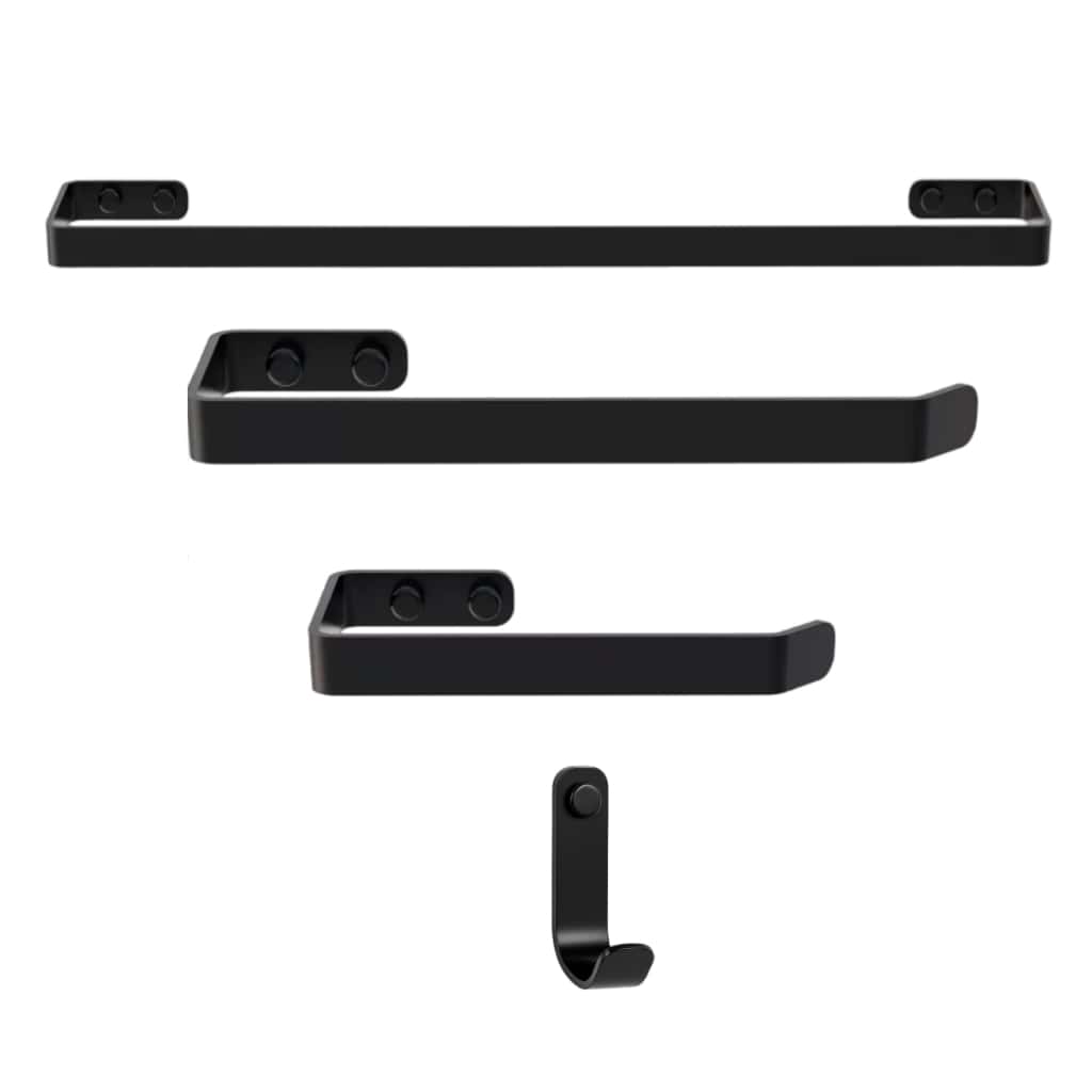 Kit Acessórios Para Banheiro Industrial Preto Fosco, imagem 1 de 1