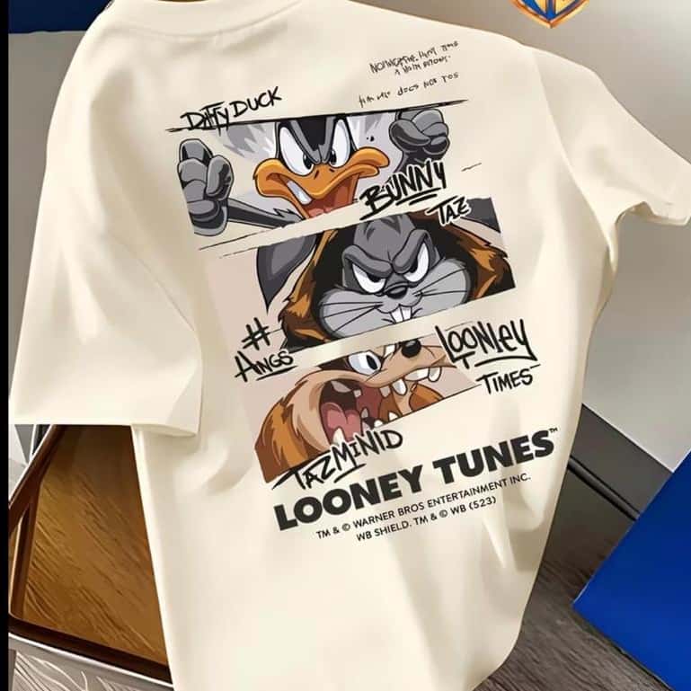 T-shirt Masculina Looney Tunes modelo novo Camiseta Versátil Camisa Tendência Blusa Premium Crt Unissex, imagem 1 de 1