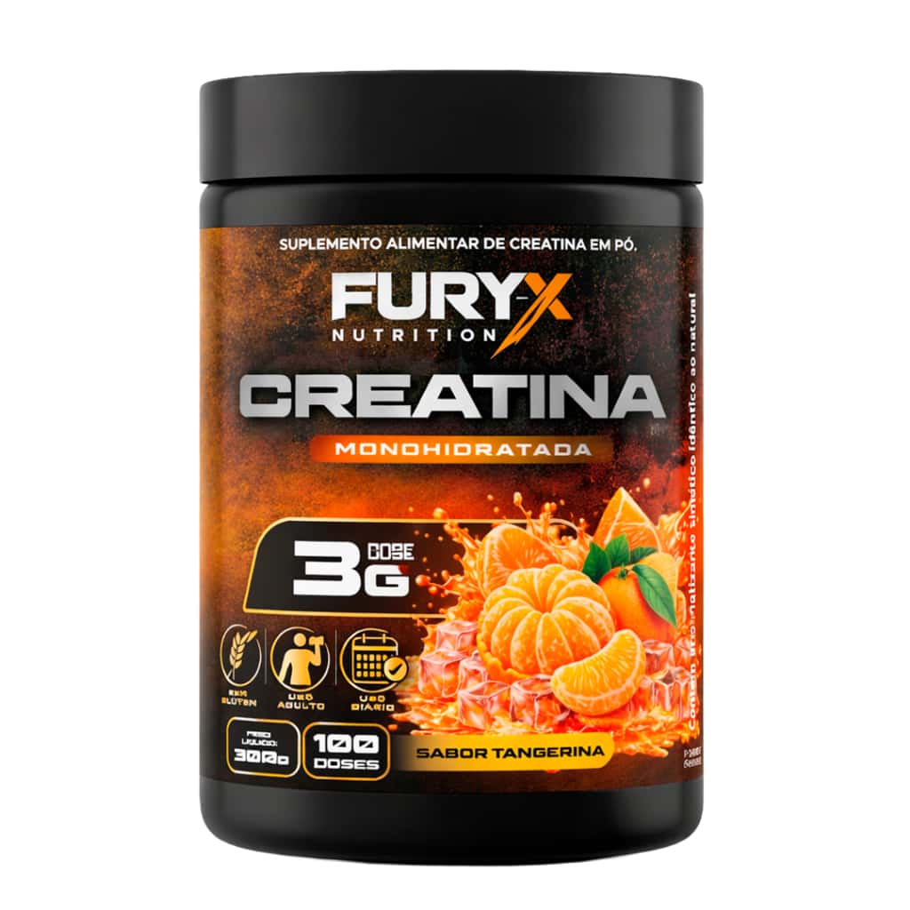 Creatina Monohidratada 300g Sabor Tangerina - Fury-x Nutrition, imagem 1 de 1