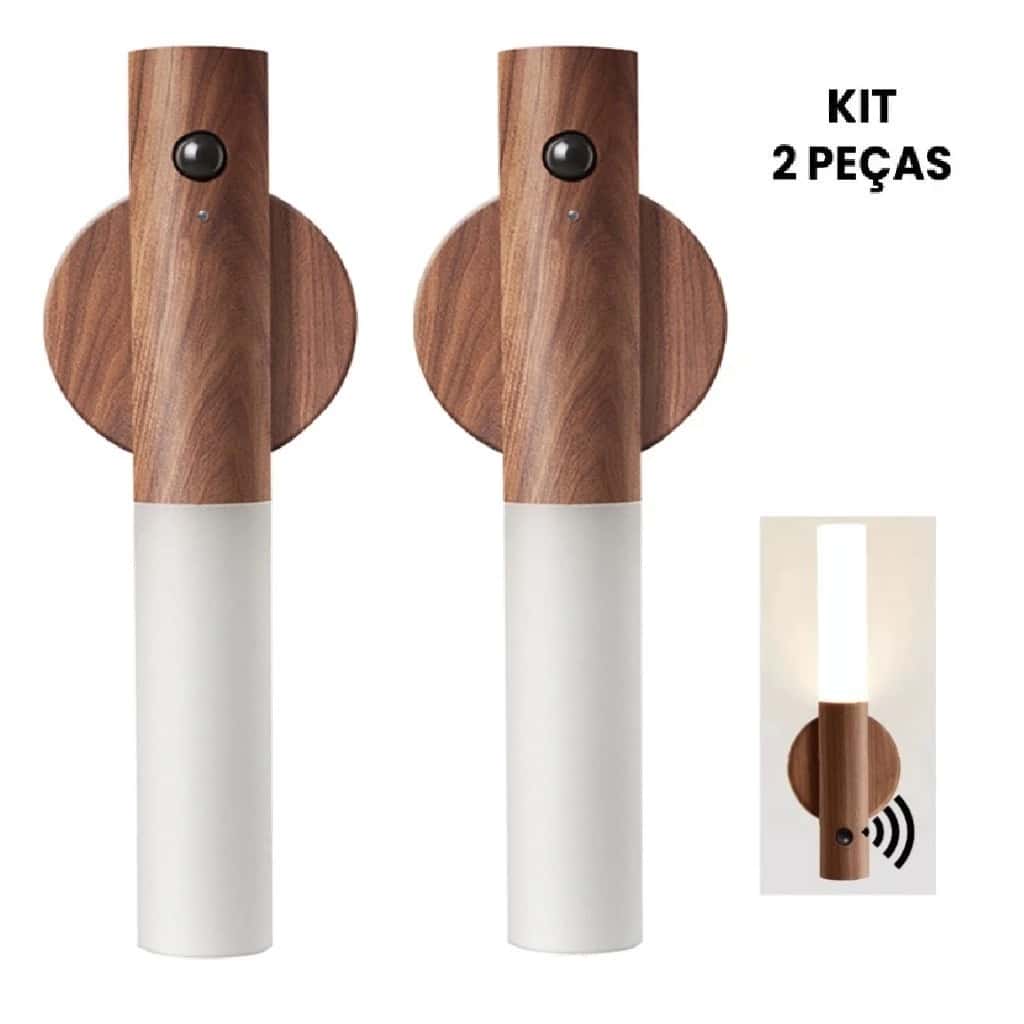 KIT 2  Luz Noturna com Sensor Movimento LED Lâmpada Magnética Recarregável-Parede/Cabeceira para Corredor/Quarto/Escadas, imagem 1 de 1