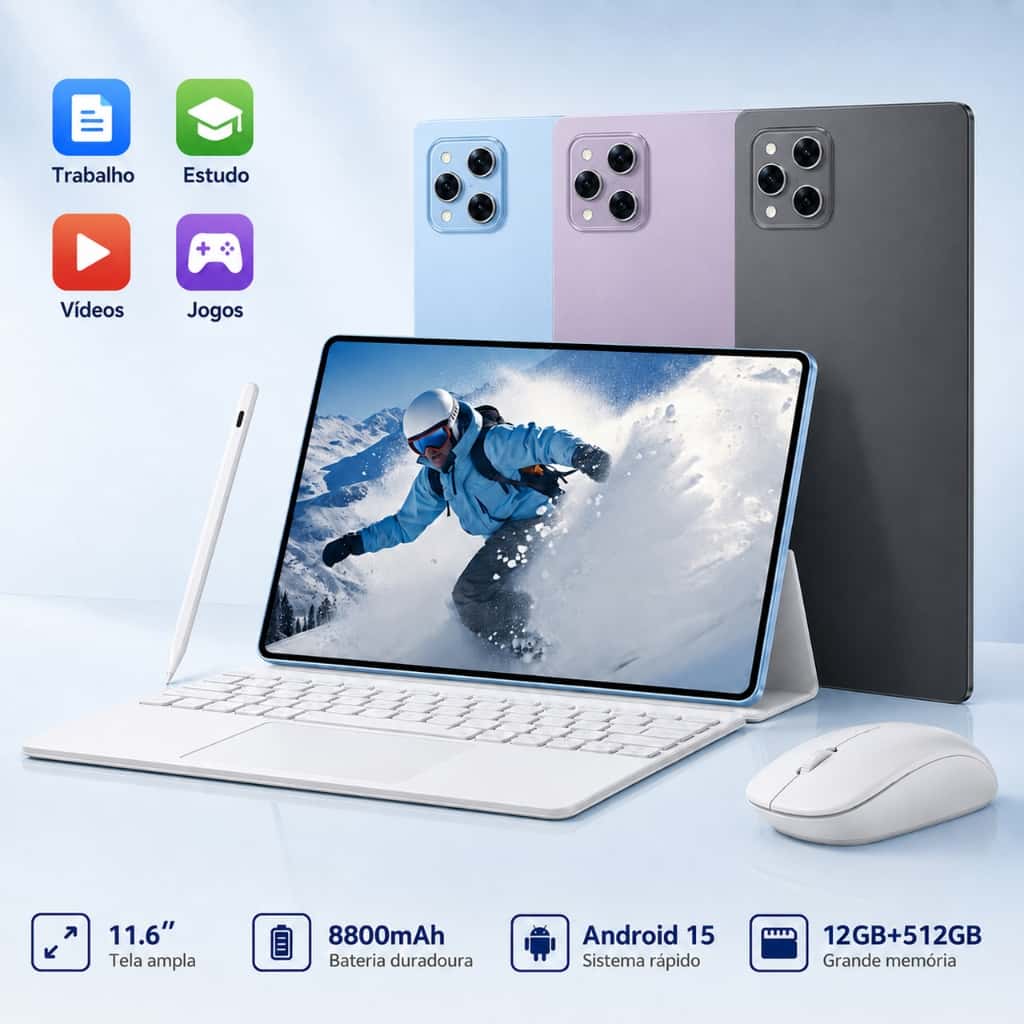 Tablet Pro12 5G Gamer Android 11.6 Polegadas Tela Grande 12GB RAM 512GB Para Jogos Filmes Vídeos Tablet pad Pro12, imagem 1 de 1