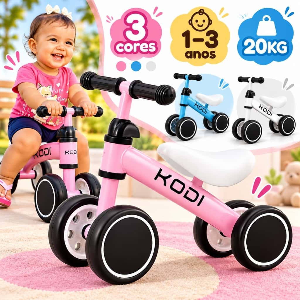 Carrinho de Equilíbrio Infantil  4 Rodas Sem Pedal | Brinquedo para Aprender Andar | Assento Confortável, imagem 1 de 1