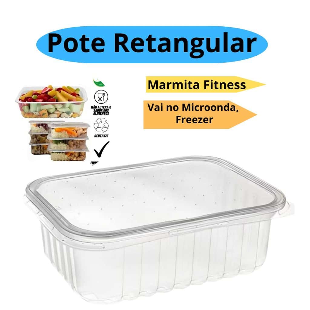 Kit Marmita Pote 350ml 500ml com Tampa Freezer Microondas Fitness Marmitex Organizador, imagem 1 de 1