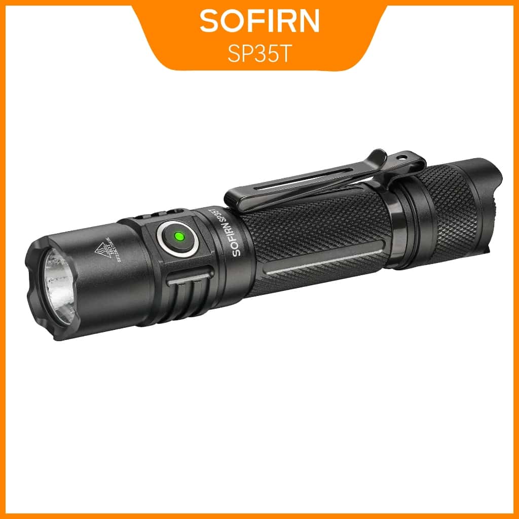 Lanterna Tática Sofirn SP35T 3800 Lúmens LED Com Porta Recarregável USBC Perfuração De Fraldas 21700 Mastigação, imagem 1 de 1