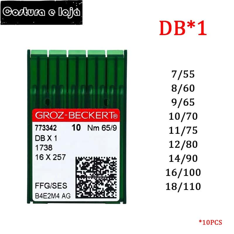 10 Pcs Agulha de Máquina Reta cabo fino Groz-Beckert DBx1 - caixa com 10un, imagem 1 de 1