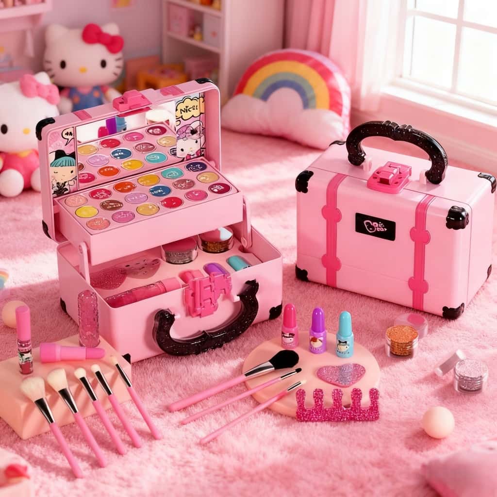 32 Peças Kit De Maquiagem Para Crianças Lavável/Conjunto Portátil Meninas, imagem 1 de 1