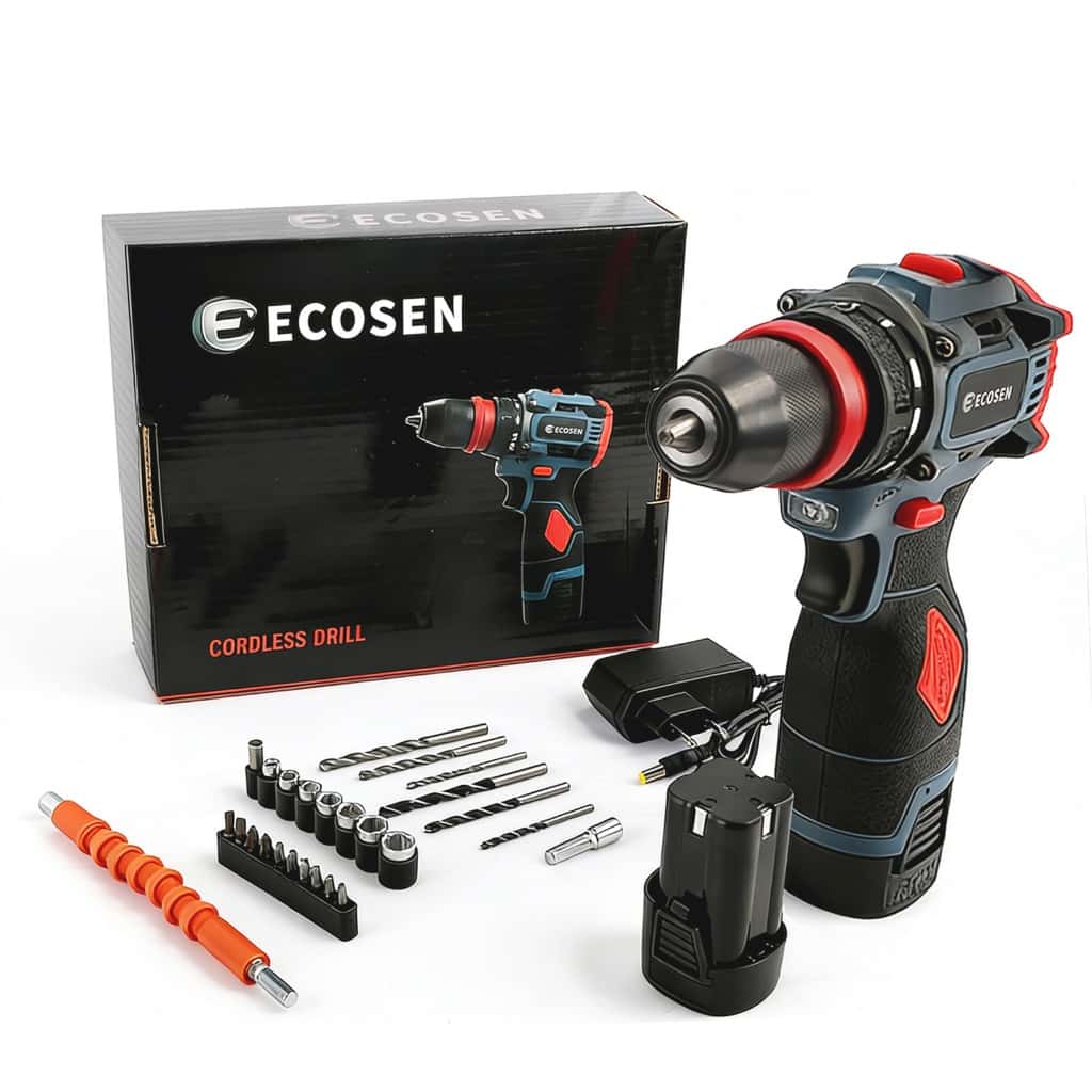 Parafusadeira elétrica 2 Bateriascom furadeira de lítio 2 em 1 de 16,8 V e torque de 45 Nm com motor sem escova  2 Bater, imagem 1 de 1