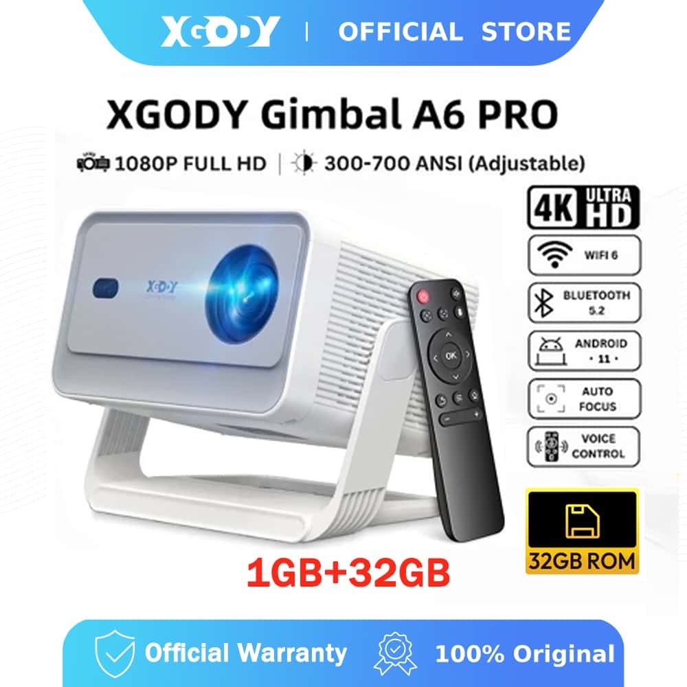 Projetor XGODY 4K 700ANSI 18000 Lumens Android WiFi LED De Filme De Vídeo Integrado YouTube Netflix, imagem 1 de 1