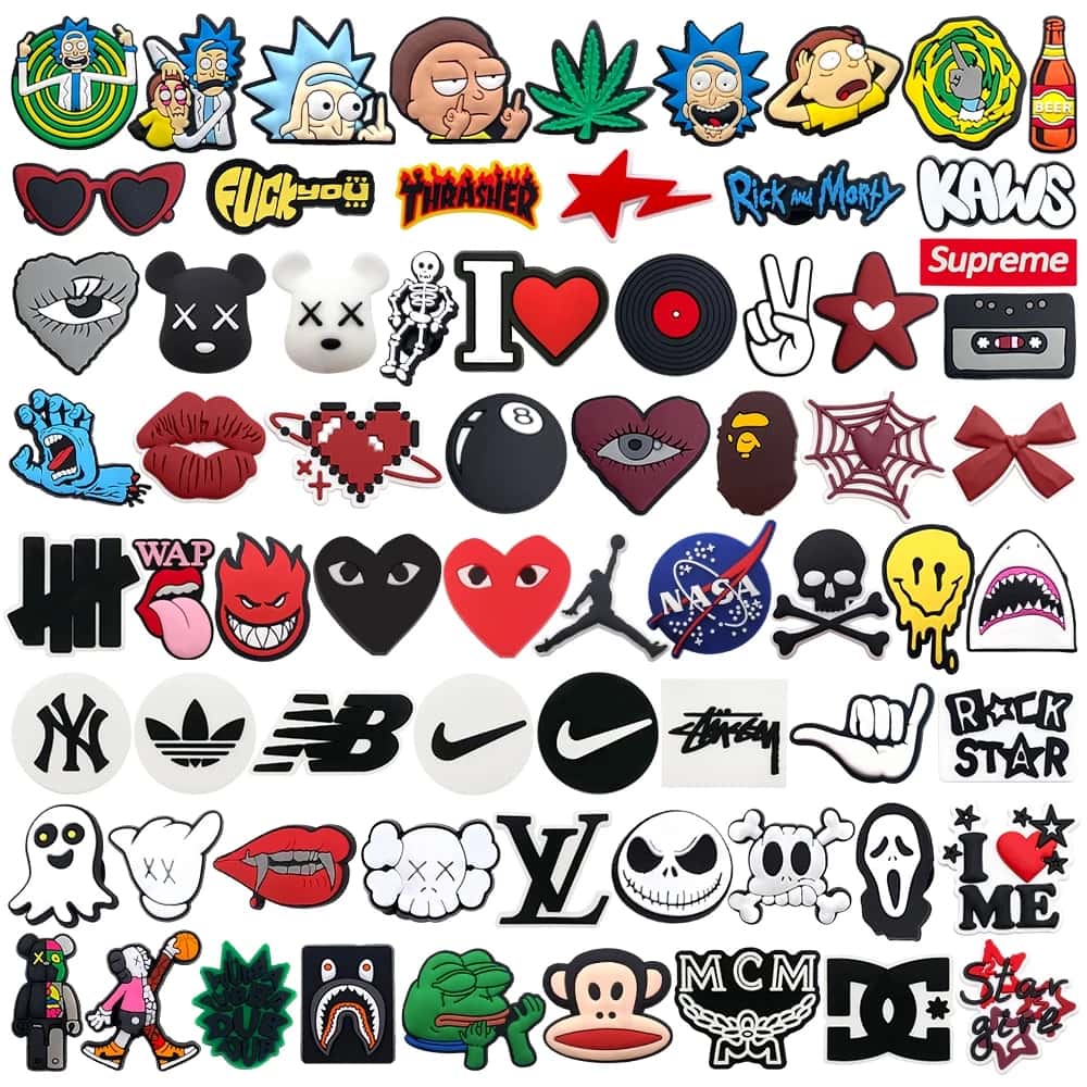 1 Pçs Logotipo Da Moda Dos Desenhos Animados PVC Sapato Encantos Acessórios Jardim Decorar DIY Destacável Sandália Fivel, imagem 1 de 1