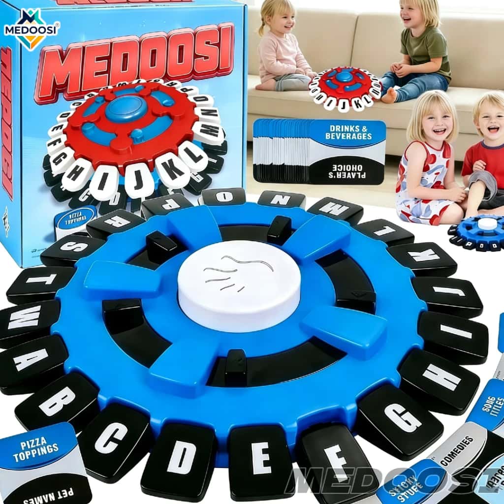 【Versão Portuguesa】MEDOOSI Jogo de Tabuleiro/ Palavras -Jogo de Rápido e Interativo Usaopoly Alfabeto Louco para Família, imagem 1 de 1