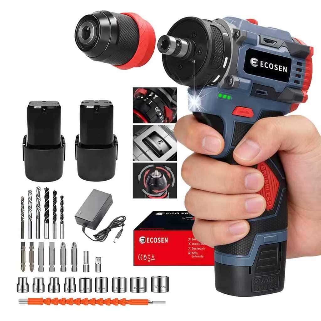 Parafusadeira elétrica com furadeira de lítio 2 em 1 de 16,8 V e torque de 85 Nm com motor sem escova, imagem 1 de 1