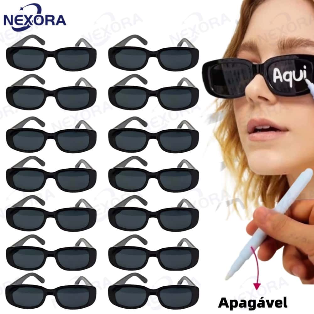 Kit Oculos Vintage Retro Preto Liso + Caneta Giz Festa Casamento Festa  Formatura, imagem 1 de 1