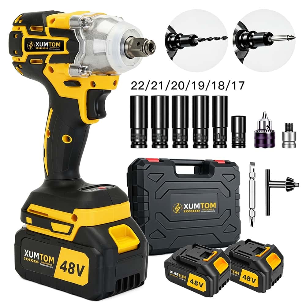 Chave De lmpacto 48V Sem Fio Elétrica 450NM Parafusadeira Furadeira Com Maleta e 2 Baterias Bivolt, imagem 1 de 1