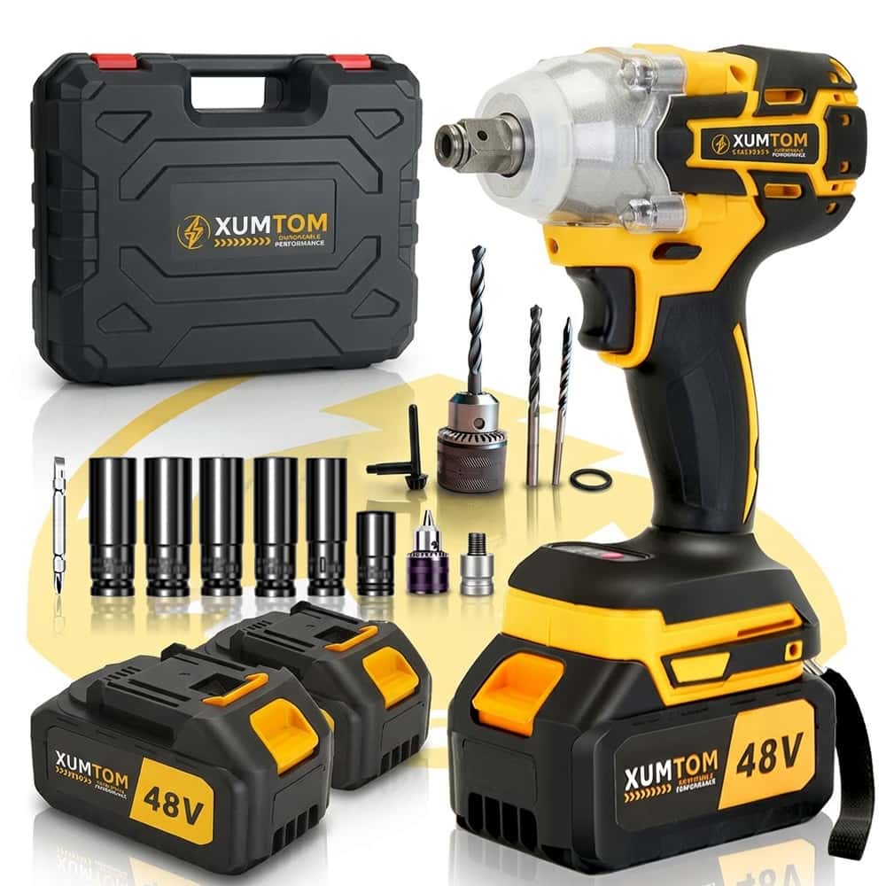 Chave de Impacto 48V Parafusadeira Furadeira Elétrica Sem Fio Com 2 Bateria Motor Brushless Kit Completo Acessórios, imagem 1 de 1