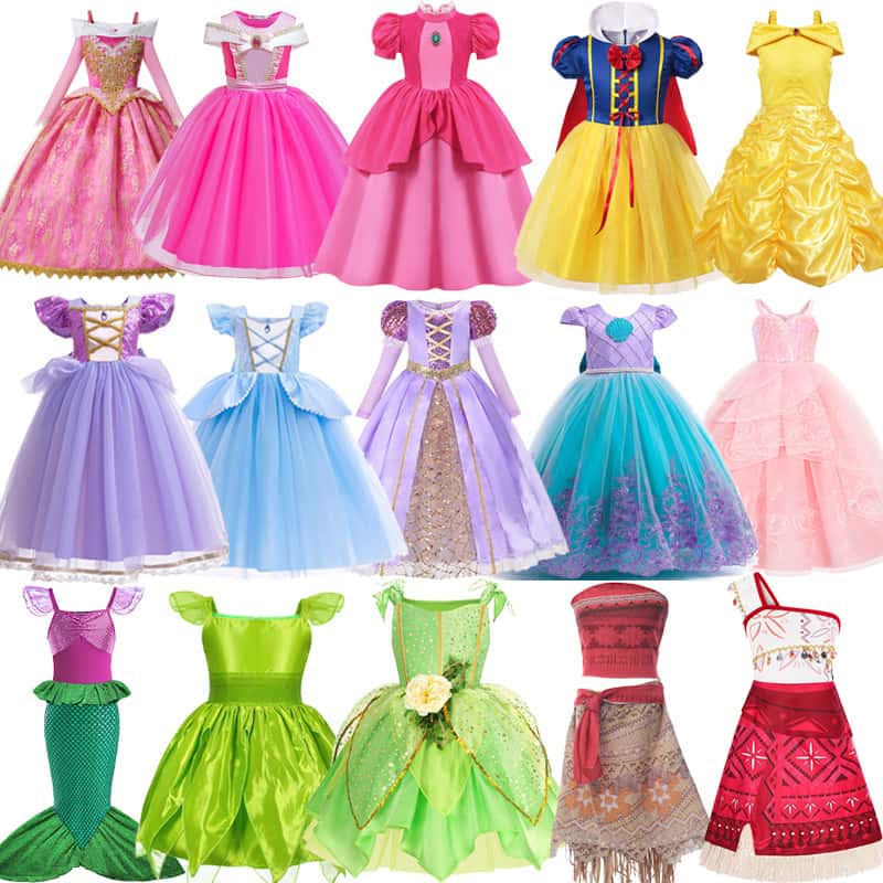 Vestido infantil verde de princesa com tema de sereia, para fantasia e brincadeiras., imagem 1 de 1