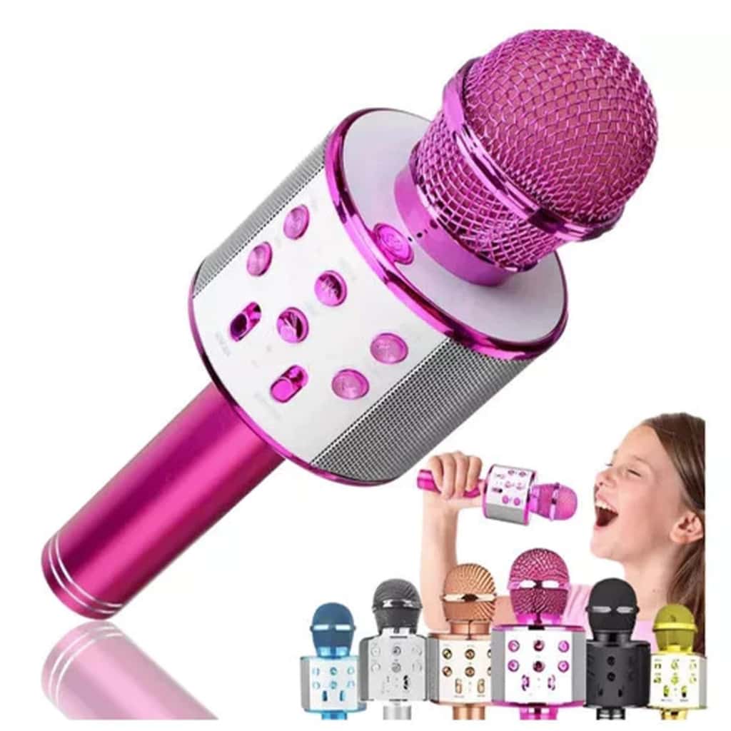 WS-858 - Microfone Infantil de Karaoke Microfone de Brinquedo Sem Fio Bluetooth, imagem 1 de 1