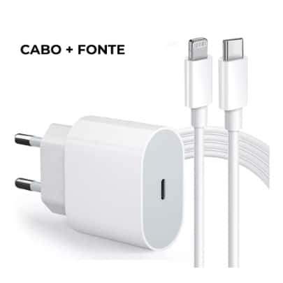 Carregador iPhone Turbo Tipo-C 20W + Cabo Lightining para IPhone Carga rápida, imagem 1 de 1