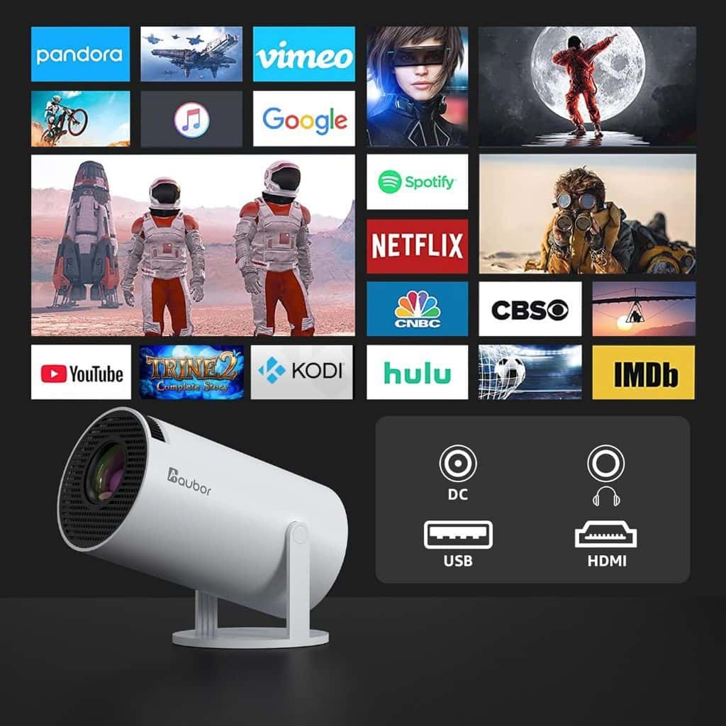Projetor HY300 Original Portátil Smart Android 11 4K Ultra HD HDMI Wifi Bluetooth Alto Falante Embutido, imagem 1 de 1