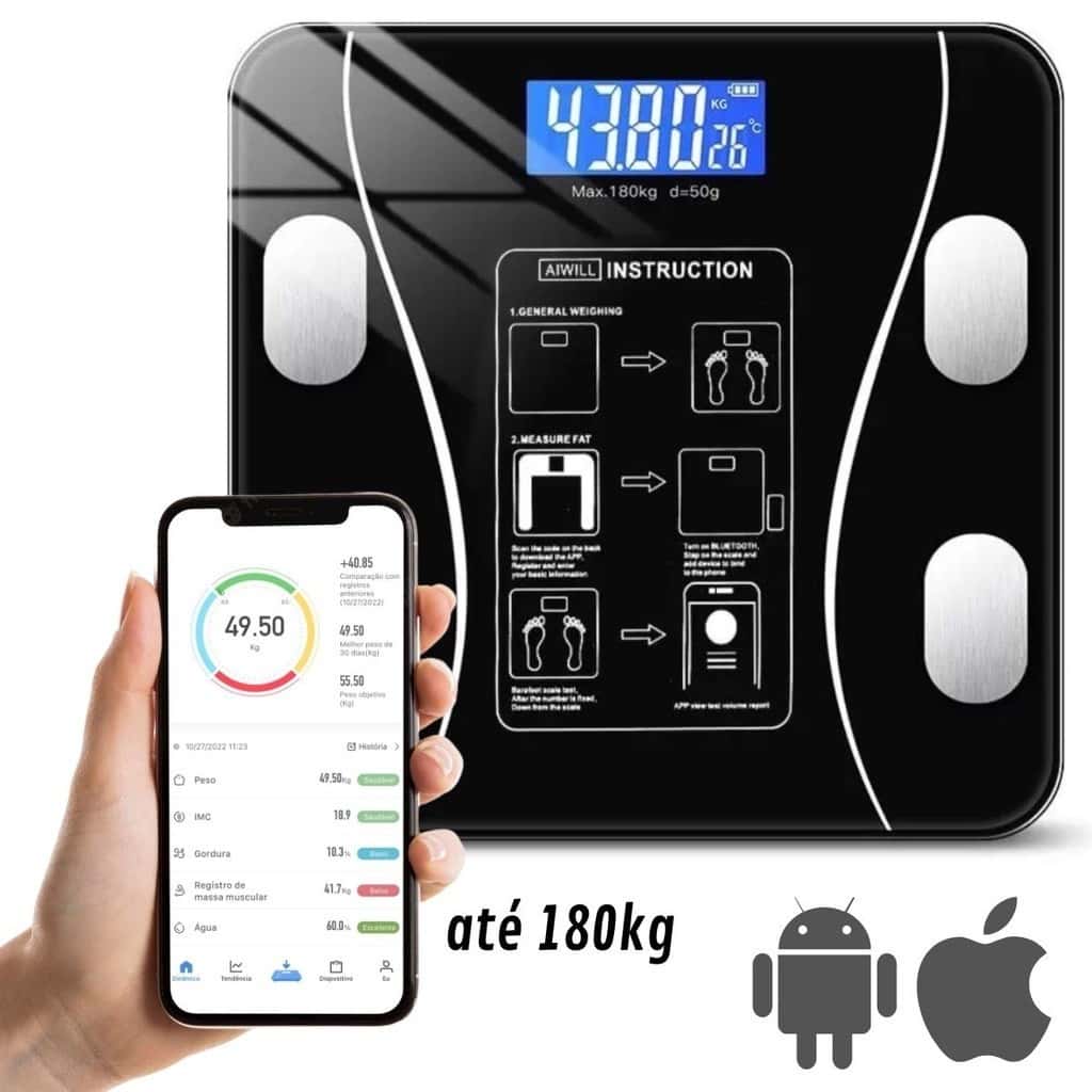 Balança Corporal Bioimpedância Profissional Bluetooth, imagem 1 de 1