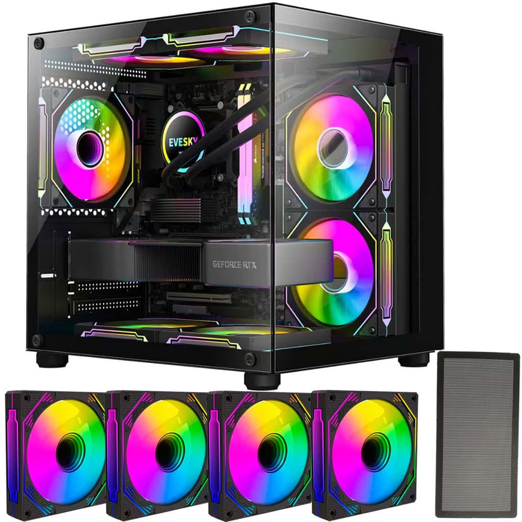 Gabinete Gamer MICRO ATX  Aquário em Vidro Com 4 Fans RGB GB1796, imagem 1 de 1
