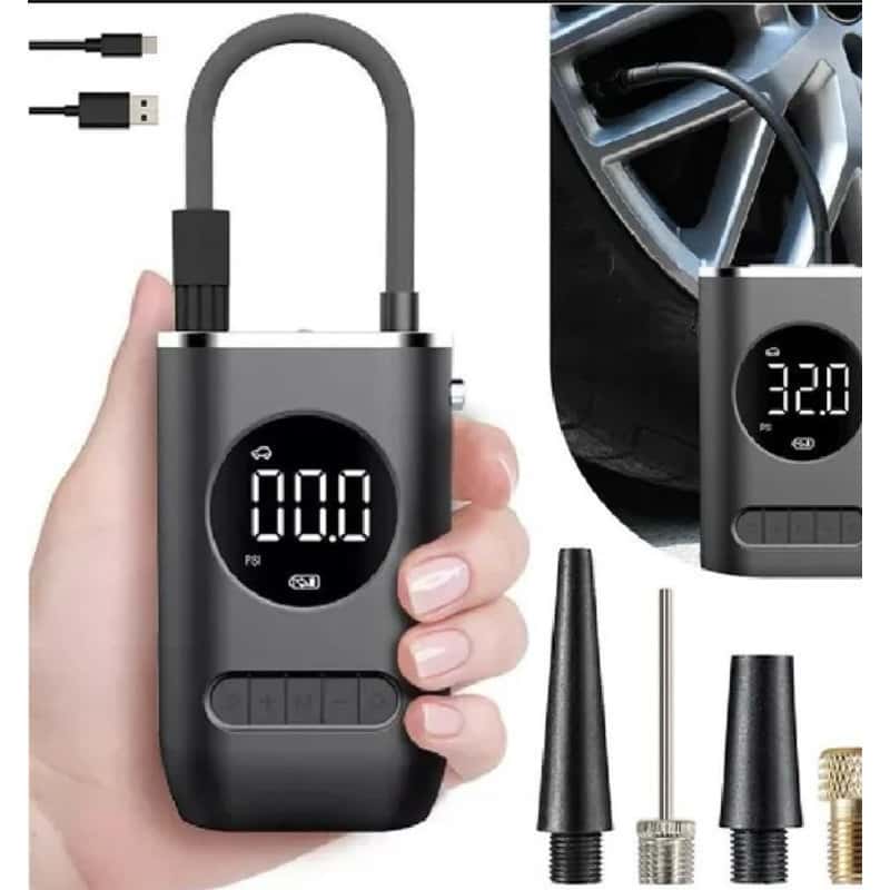 Mini Compressor De Ar Portátil Recarregável Digital USB Calibrador De Pneus Carro Moto Bicicleta Infláveis Automático, imagem 1 de 1