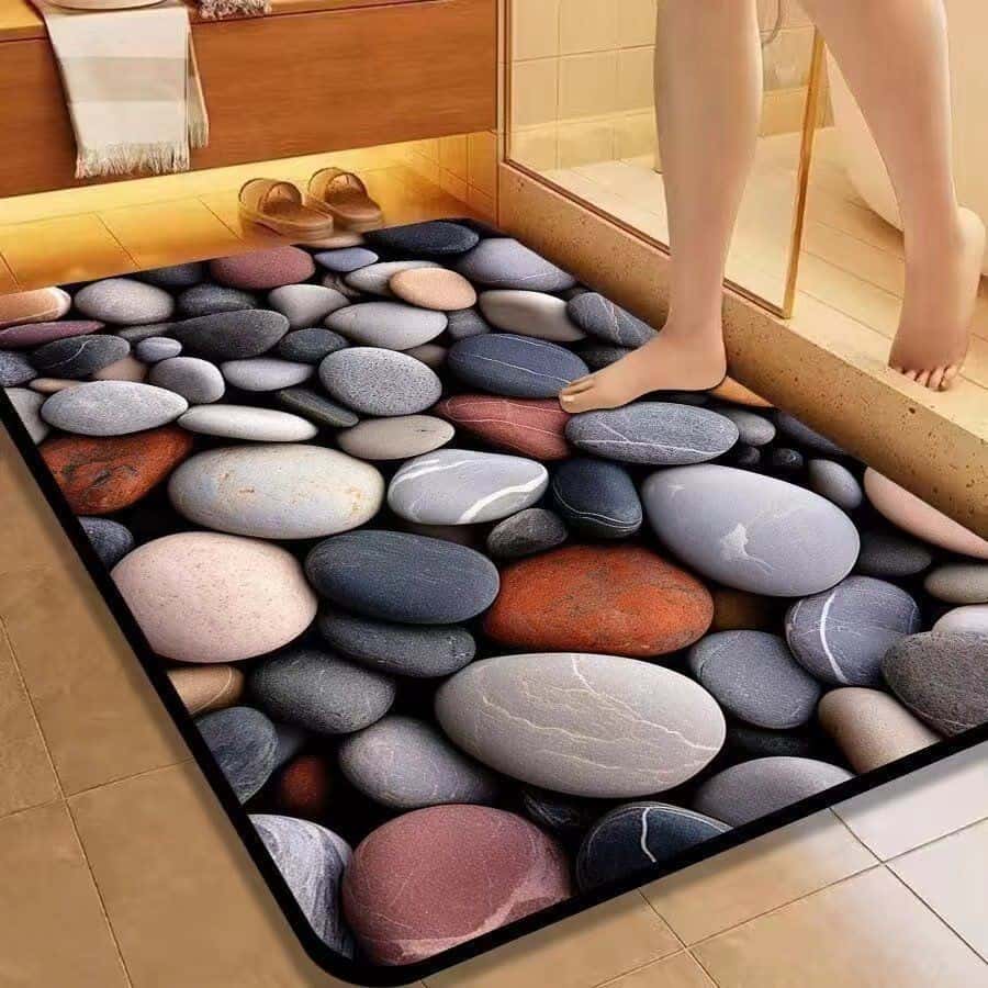 Estilo 5D de Pedra Tapetes De Secagem Rápida Em Microfibra Antiderrapante Para Banheiro, imagem 1 de 1