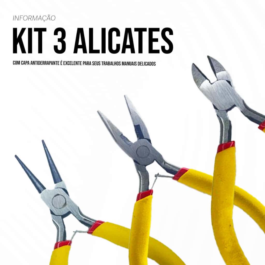 Kit Jogo de Alicates p/ Corte Eletrônico Artesanato & Bijuterias, imagem 1 de 1