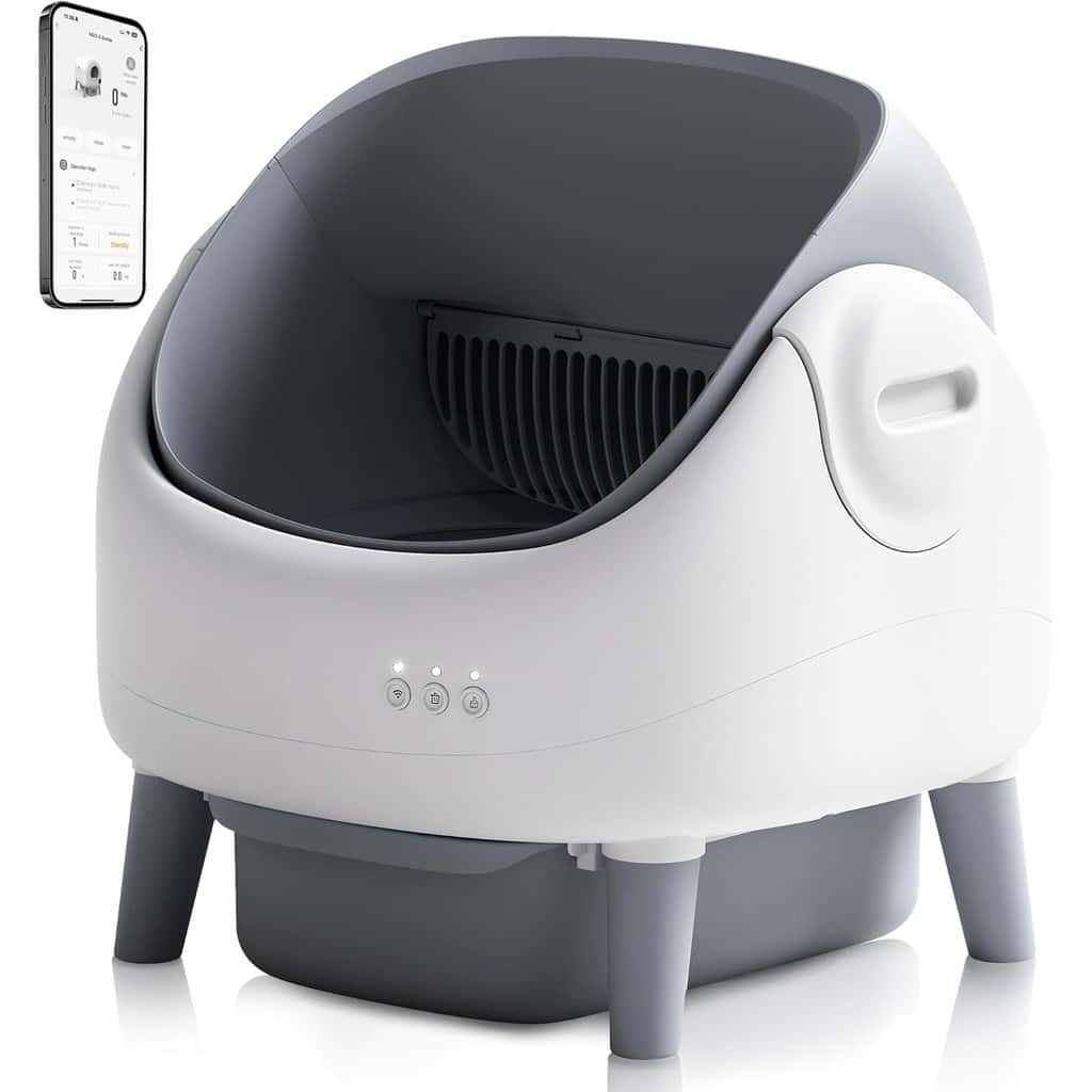 Newpet Caixa de Areia Autolimpante com Tampa Aberta Caixa de Areia Automática para Gatos para Vários Gatos com app, imagem 1 de 1