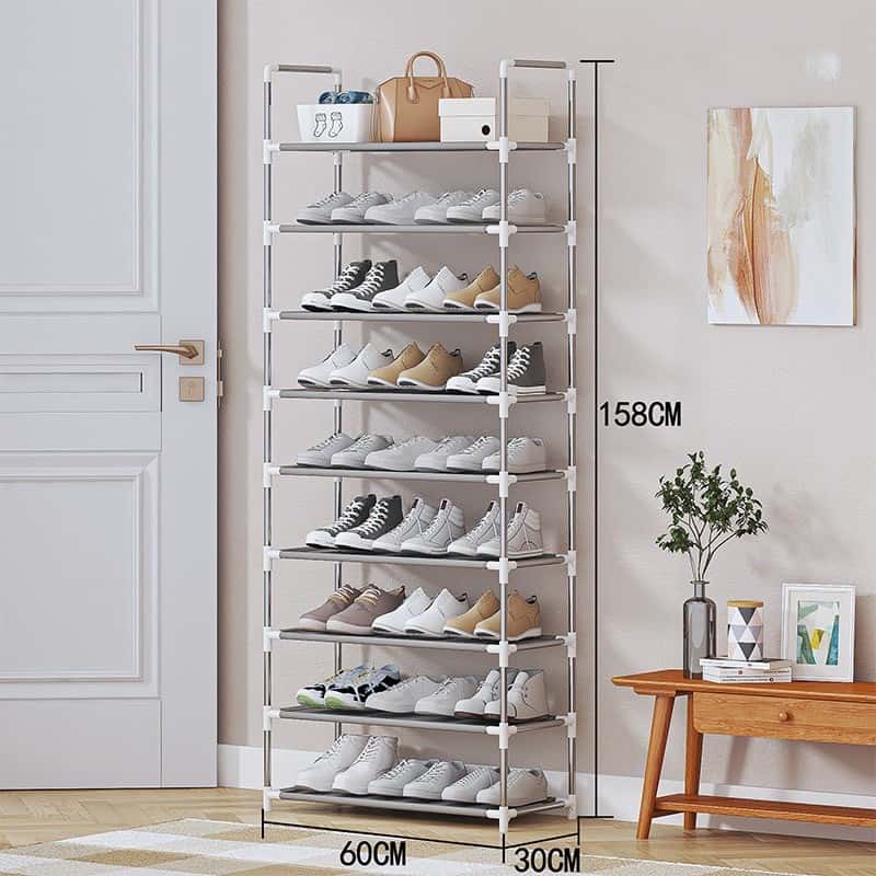 Prateleira Sapateira 9 Andares De Metal E Plastico Organizador Multiuso Prata Para Sapatos Calçados a, imagem 1 de 1