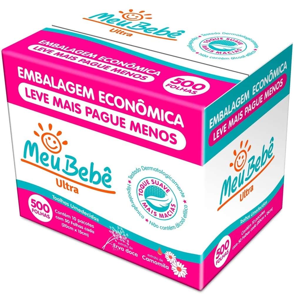 Toalha Umedecida Meu Bebê Ultra 500 Folhas, imagem 1 de 1