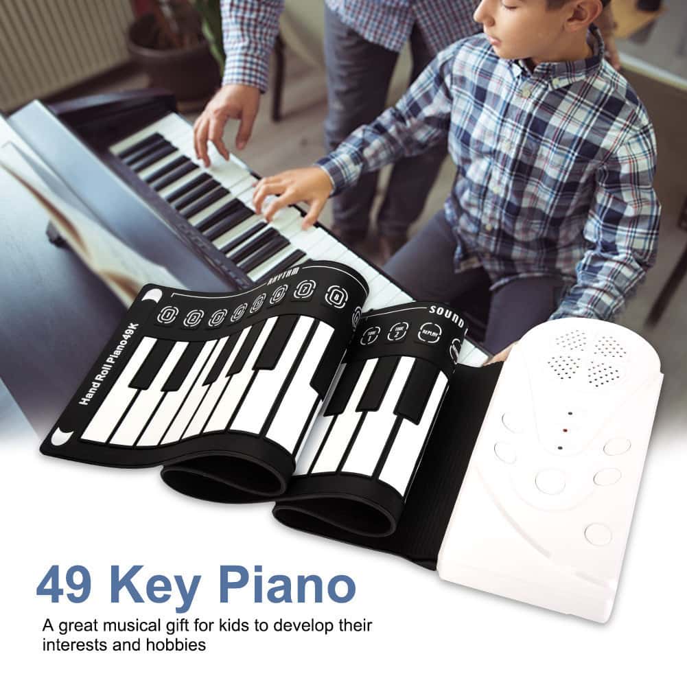 49 Piano com Alto-falante Teclado Eletrônico Dobrável para Crianças Piano de Prática para Iniciantes Piano Portátil Dobr, imagem 1 de 1