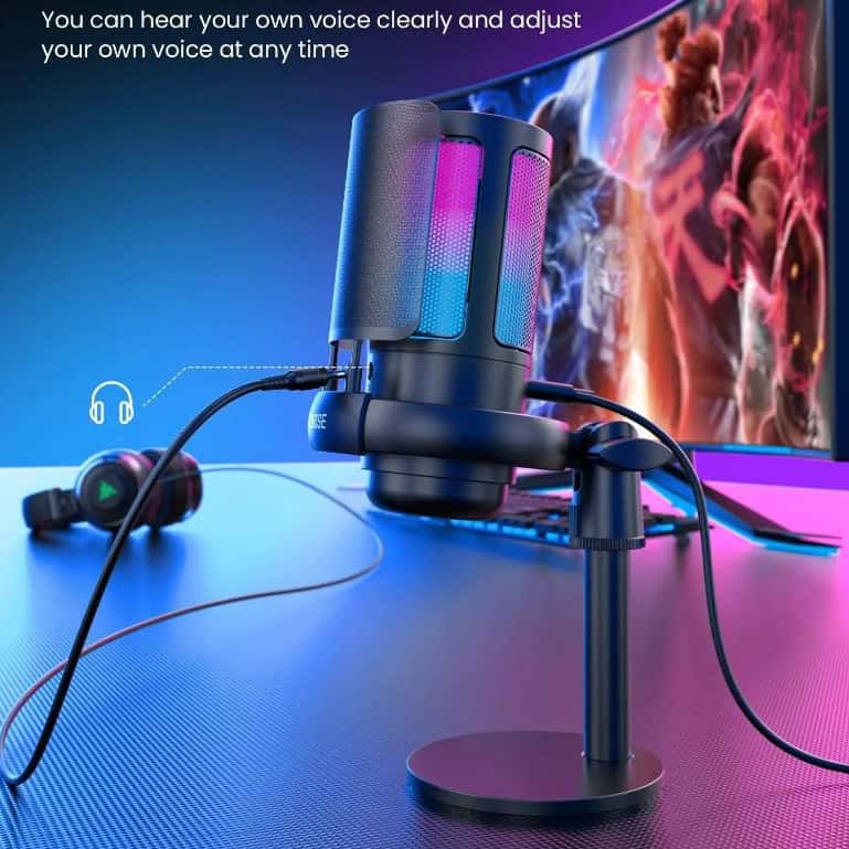 Microfone Gamer Condensador Podcast Alta Sensibilidade Rgb  - Microfones e Gravadores, imagem 1 de 1