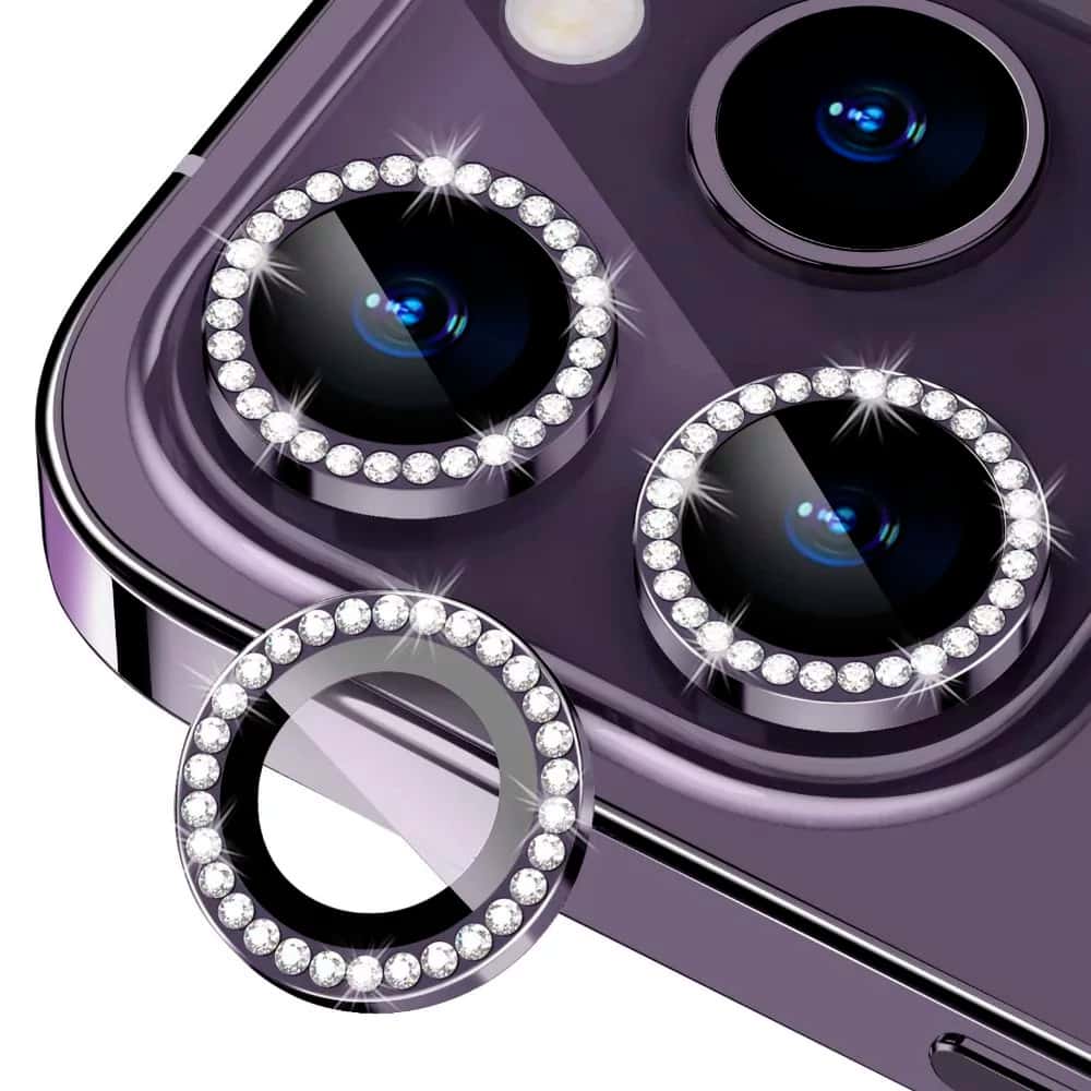 Diamante ﻿ lente Película Câmera Strass Brilho Compatível Com iphone 11 ~16Proteção Prateadoercadozendob, imagem 1 de 1