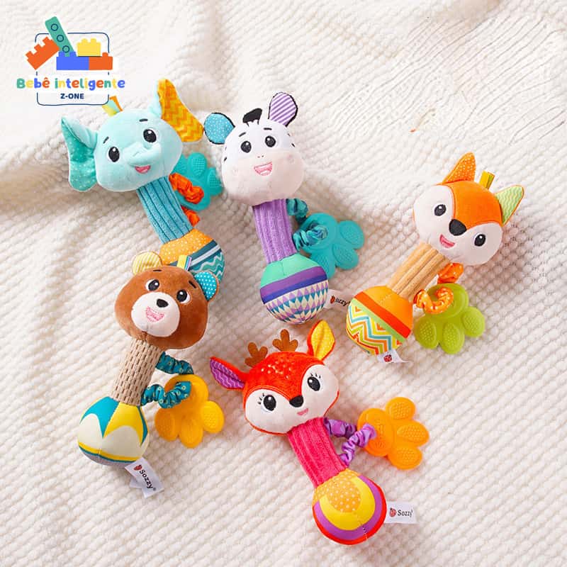 Bebê Brinquedos Sinos Manobrados Brinquedos Calmantes Animais Bonitos Que Podem Mastigar Goma, imagem 1 de 1