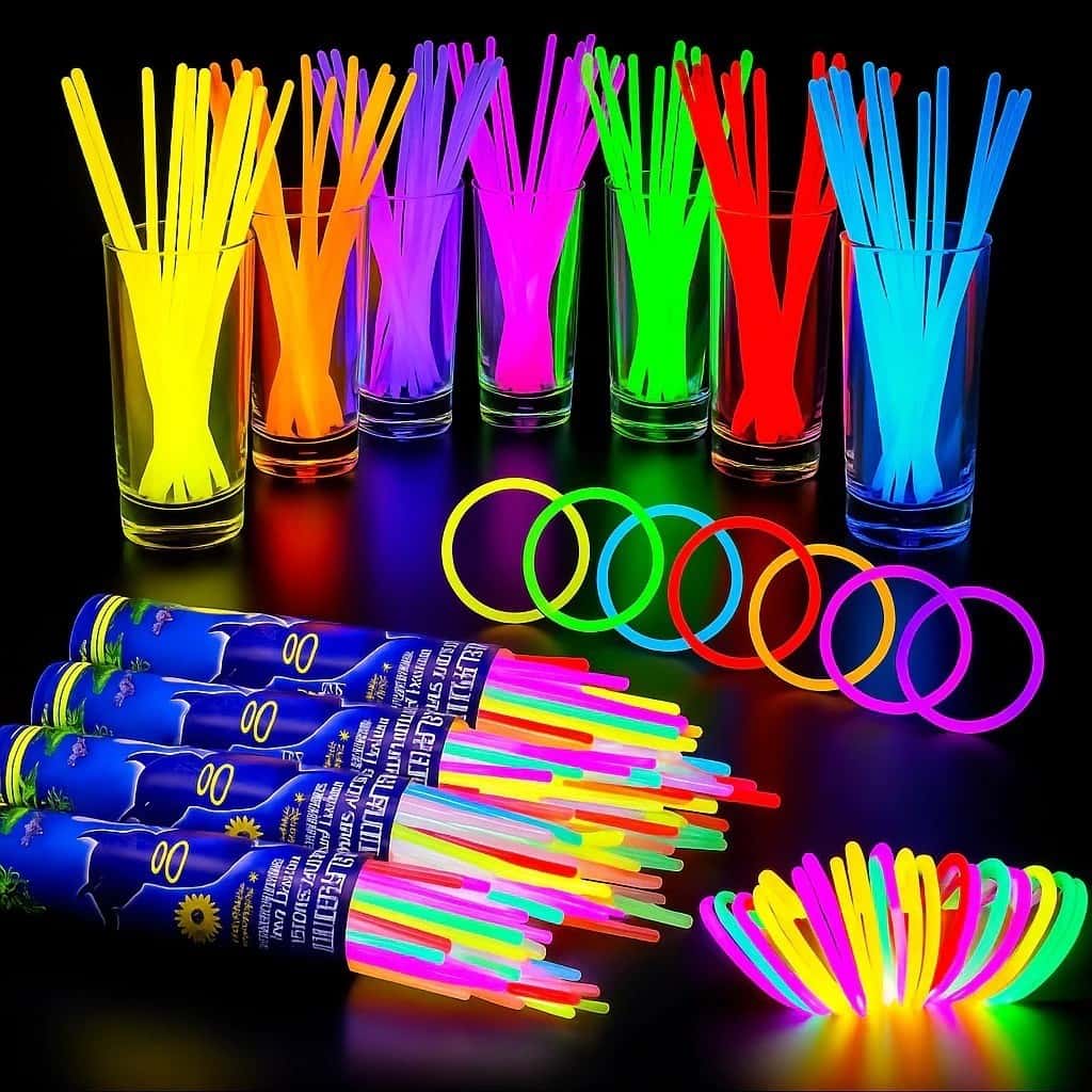 Kit com 100 Pulseiras Neon Alto Brilho Fluorescente Tubo Diversas Cores Brilha no Escuro, imagem 1 de 1