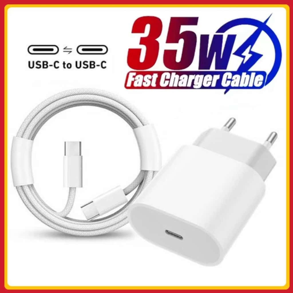 Carregador Turbo 35W iPhone USB C Original Fonte PD Carregador iPhone 15 16 Carregamento rápido, imagem 1 de 1