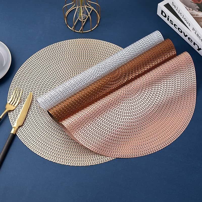 Jogo americano Kit 4 Peças Mesa Jantar Dourado Prata Rosa Bronze Vermelho 37.5cm, imagem 1 de 1