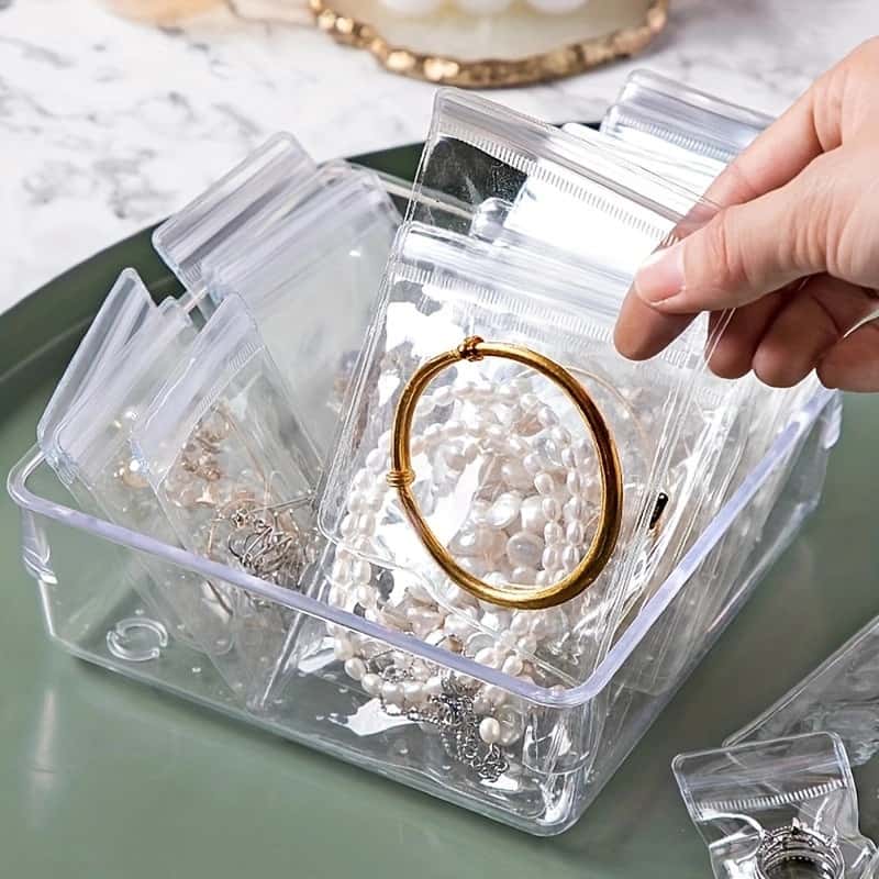Saco de 100/50/20 peças para armazenamento de joias-Transparente para colares e pulseiras, imagem 1 de 1
