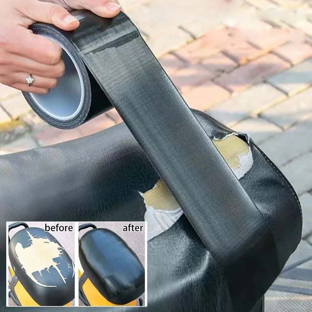 Kit De Reparo De Couro Fita Adesiva Preta Para Móveis , Sofás , Assentos De Carros , Cadeiras De Escritório , Vinil, imagem 1 de 1